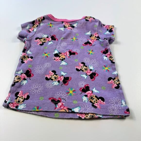 Disney Minnie Mouse Toddler Girls Summer Sleep Set Purple Pink Flowers Size 12M - Picture 4 of 12